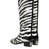 Dolce & Gabbana Black White Zebra Over The Calf Boots Shoes