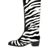 Dolce & Gabbana Black White Zebra Over The Calf Boots Shoes