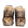 Dolce & Gabbana Brown Faux Skim Ski Fur Men Short Boots Shoes