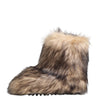 Dolce & Gabbana Brown Faux Skim Ski Fur Men Short Boots Shoes