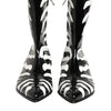 Dolce & Gabbana Black White Zebra Leather Mid Calf Boots Shoes
