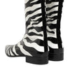 Dolce & Gabbana Black White Zebra Leather Mid Calf Boots Shoes