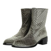 Dolce & Gabbana Gray Cotton Velvet Mid Calf Short Boots Shoes