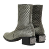 Dolce & Gabbana Gray Cotton Velvet Mid Calf Short Boots Shoes