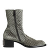 Dolce & Gabbana Gray Cotton Velvet Mid Calf Short Boots Shoes