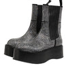 Dolce & Gabbana Black Crystal Strass Mid Calf Short Boots  Shoes