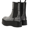 Dolce & Gabbana Black Crystal Strass Mid Calf Short Boots  Shoes