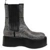 Dolce & Gabbana Black Crystal Strass Mid Calf Short Boots  Shoes