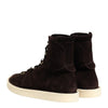 Dolce & Gabbana Brown Suede Lace Up Ankle Short Boots Shoes