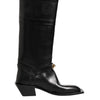 Dolce & Gabbana Black Logo Plaque Over The Calf Boot Shoes