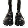 Dolce & Gabbana Black Logo Plaque Mid Calf Biker Boots Shoes
