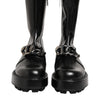 Dolce &amp; Gabbana Biker-Stiefel mit schwarzem Logo-Emblem, mittelhoch geschnitten
