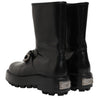 Dolce &amp; Gabbana Biker-Stiefel mit schwarzem Logo-Emblem, mittelhoch geschnitten