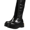 Dolce & Gabbana Black Logo Plaque Over The Calf Boots Shoes