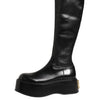 Dolce & Gabbana Black Logo Plaque Over The Calf Boots Shoes