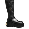 Dolce & Gabbana Black Logo Plaque Over The Calf Boots Shoes