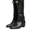Dolce & Gabbana Black Logo Plaque Over The Calf Boots Shoes