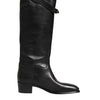 Dolce & Gabbana Black Logo Plaque Over The Calf Boots Shoes