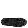 Dolce & Gabbana Dress Black Fur Leather Slippers Men Shoes