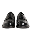 Dolce & Gabbana Black Leather Studded Men Formal Derby Shoes