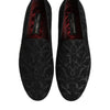 Dolce & Gabbana Black Brocade Loafers Slip On Men Dress Shoes