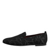 Dolce & Gabbana Black Brocade Loafers Slip On Men Dress Shoes