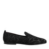 Dolce & Gabbana Black Brocade Loafers Slip On Men Dress Shoes