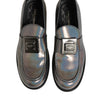 Dolce & Gabbana Metallic Silver Logo Slip On Men Dress Shoes