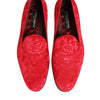 Dolce & Gabbana Red Jacquard Loafers Formal Men Dress Shoes