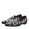 Dolce & Gabbana Black Silver Sequined Loafers Men Dress Shoes