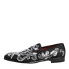 Dolce & Gabbana Black Silver Sequined Loafers Men Dress Shoes
