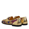 Dolce &amp; Gabbana Loafer-Schuhe mit mehrfarbigem Jacquard-Muster und goldenem DG-Logo