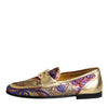 Dolce &amp; Gabbana Loafer-Schuhe mit mehrfarbigem Jacquard-Muster und goldenem DG-Logo