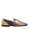 Dolce &amp; Gabbana Loafer-Schuhe mit mehrfarbigem Jacquard-Muster und goldenem DG-Logo
