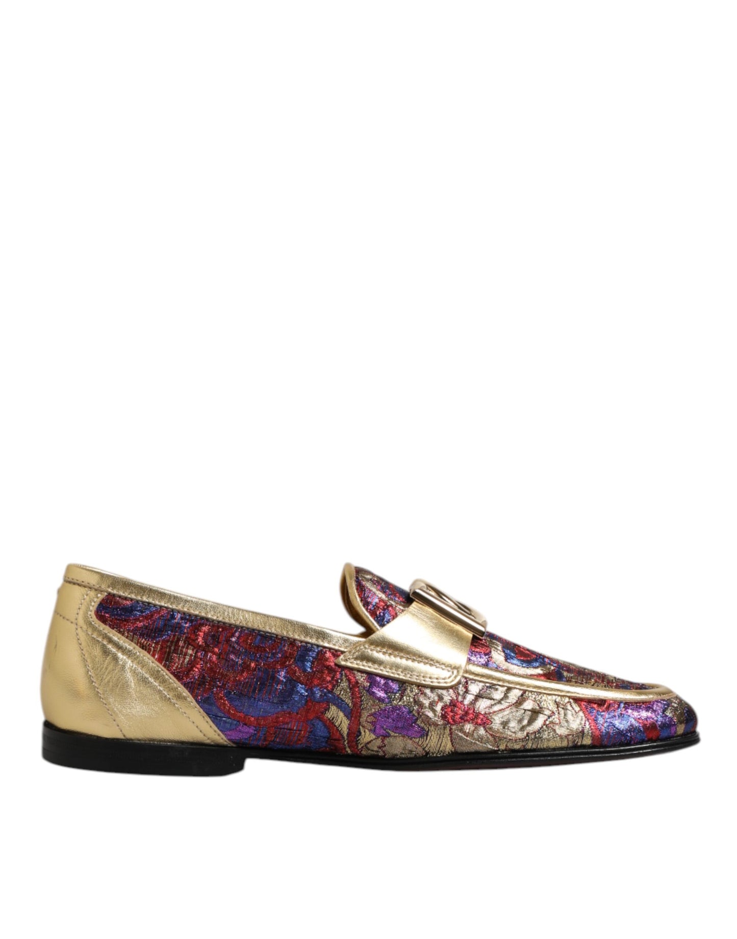 Dolce &amp; Gabbana Loafer-Schuhe mit mehrfarbigem Jacquard-Muster und goldenem DG-Logo