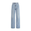 Valentino Light Blue Cotton High-Waisted Jean
