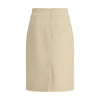 Valentino Cream Fleece Wool Skirt