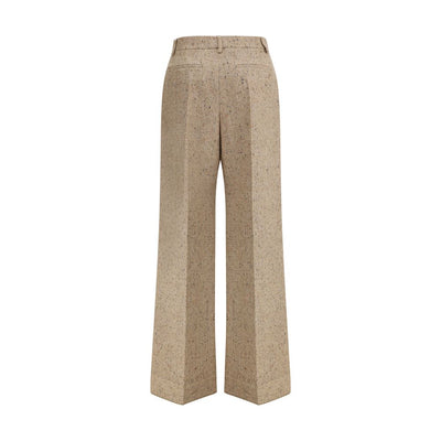 Valentino Beige Fleece Wool Casual Pants