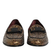 Dolce & Gabbana Gold Sequined Slip On Loafers Men Dress Shoes