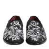 Dolce & Gabbana Black Silver Sequined Loafers Men Dress Shoes