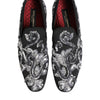 Dolce & Gabbana Black Silver Sequined Loafers Men Dress Shoes
