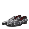 Dolce & Gabbana Black Silver Sequined Loafers Men Dress Shoes