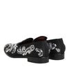 Dolce & Gabbana Black Silver Sequined Loafers Men Dress Shoes