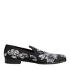 Dolce & Gabbana Black Silver Sequined Loafers Men Dress Shoes