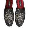 Dolce & Gabbana Black Floral Jacquard Slides Slippers Shoes