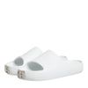 Dolce & Gabbana White Logo Slides Sandals Men Beachwear Shoes