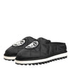 Dolce & Gabbana Black Nylon Low Top Slip On Sneaker Shoes