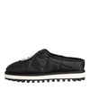 Dolce & Gabbana Black Nylon Low Top Slip On Sneaker Shoes