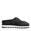 Dolce & Gabbana Black Nylon Low Top Slip On Sneaker Shoes