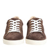 Dolce & Gabbana Brown Suede Leather Low Top Men Sneakers Shoes